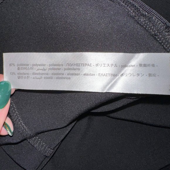 NWOT Zara Women's extra long high rise black slit flare leggings, Size S - Picture 12 of 12